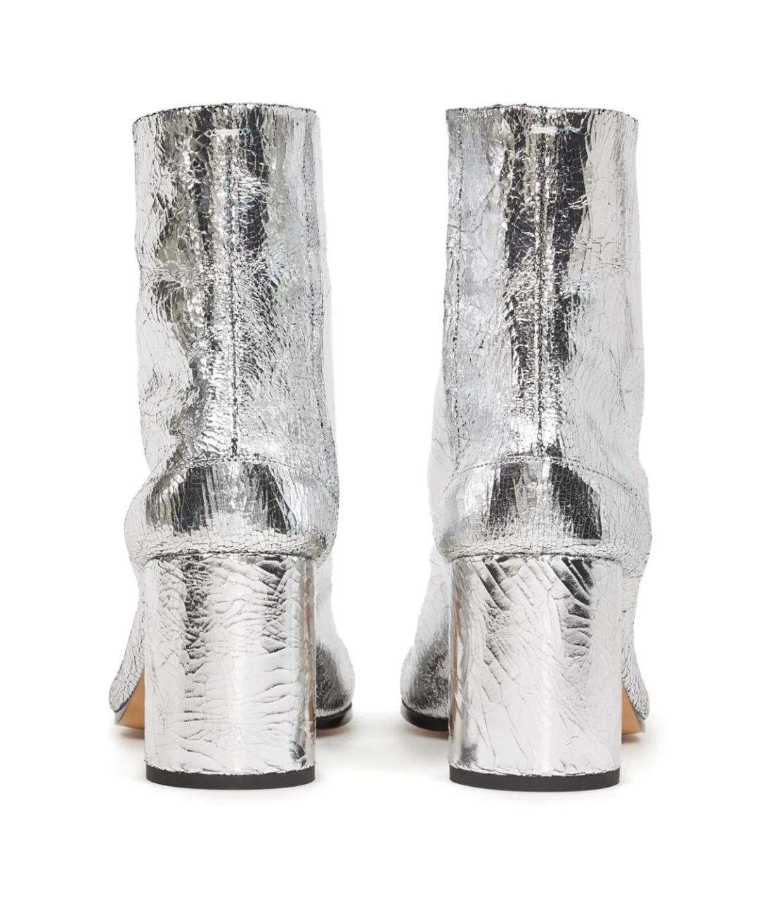 MAISON MARGIELA Серебряные кожаные ботильоны, фото 3