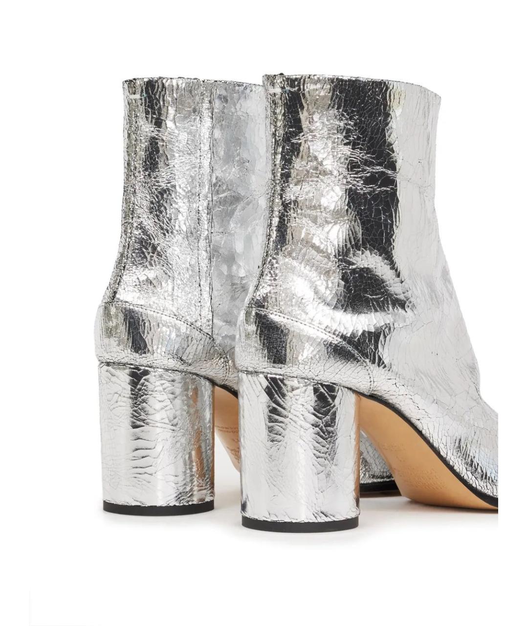 MAISON MARGIELA Серебряные кожаные ботильоны, фото 4