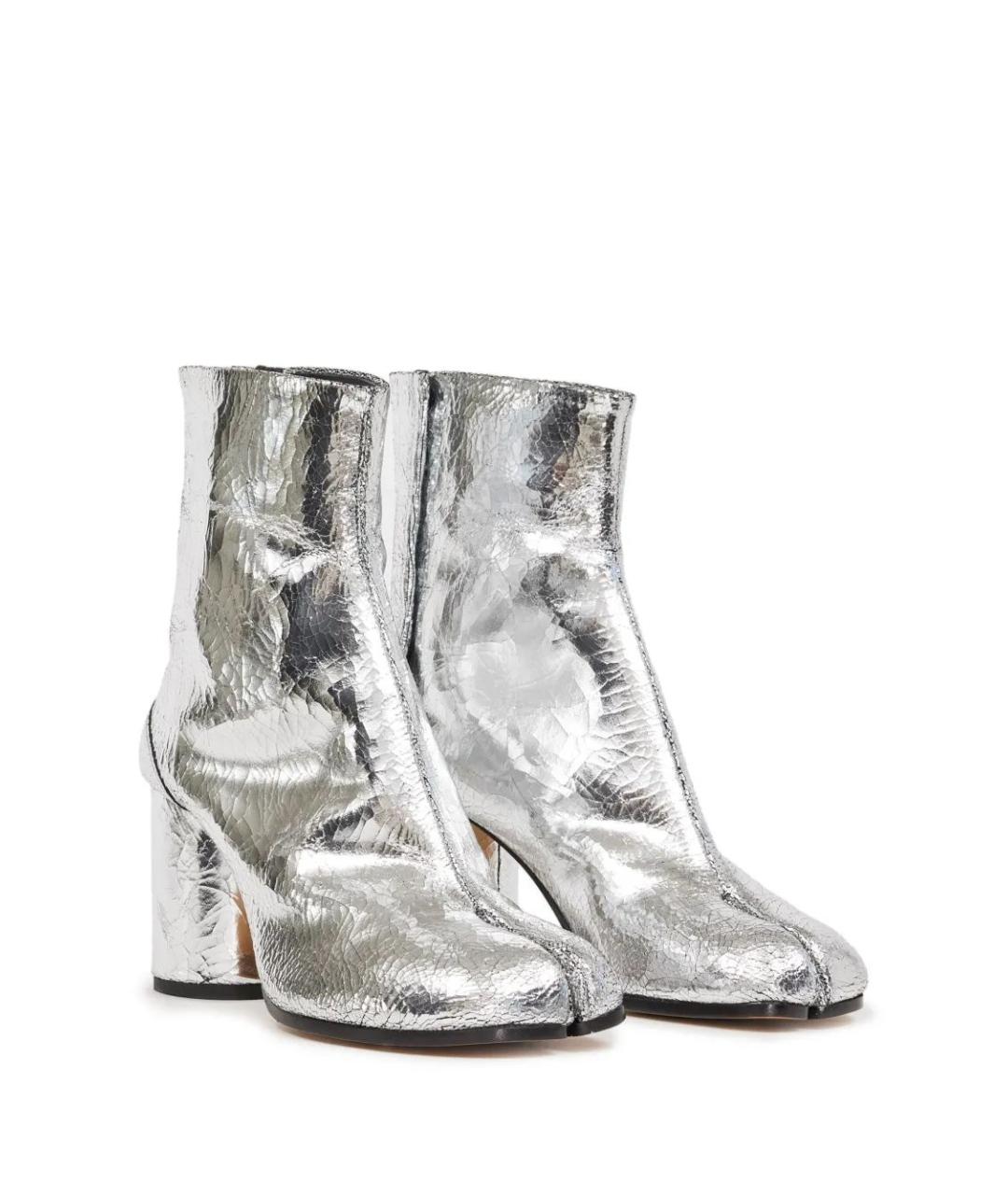 MAISON MARGIELA Серебряные кожаные ботильоны, фото 2