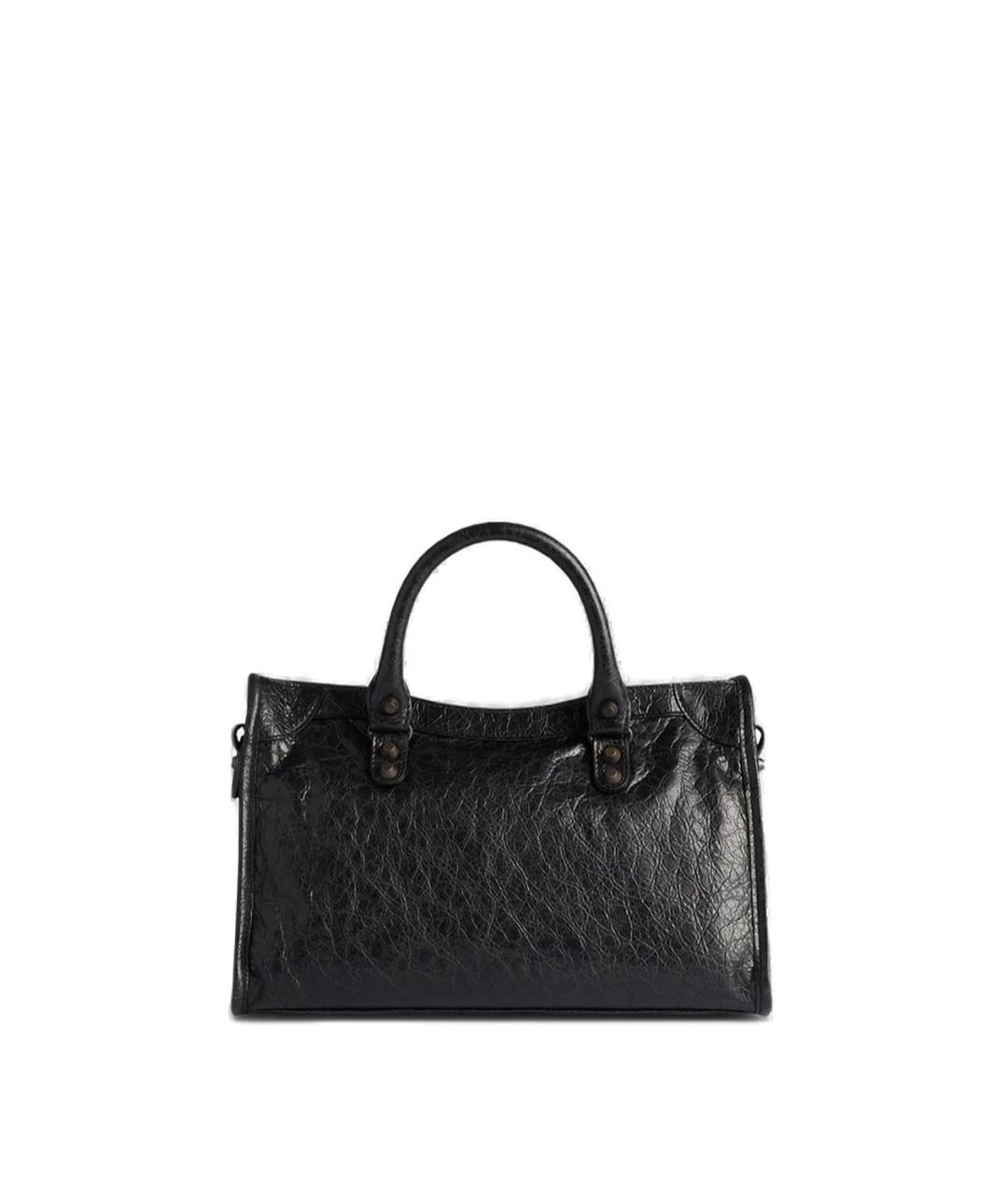 BALENCIAGA Черная кожаная сумка тоут, фото 2