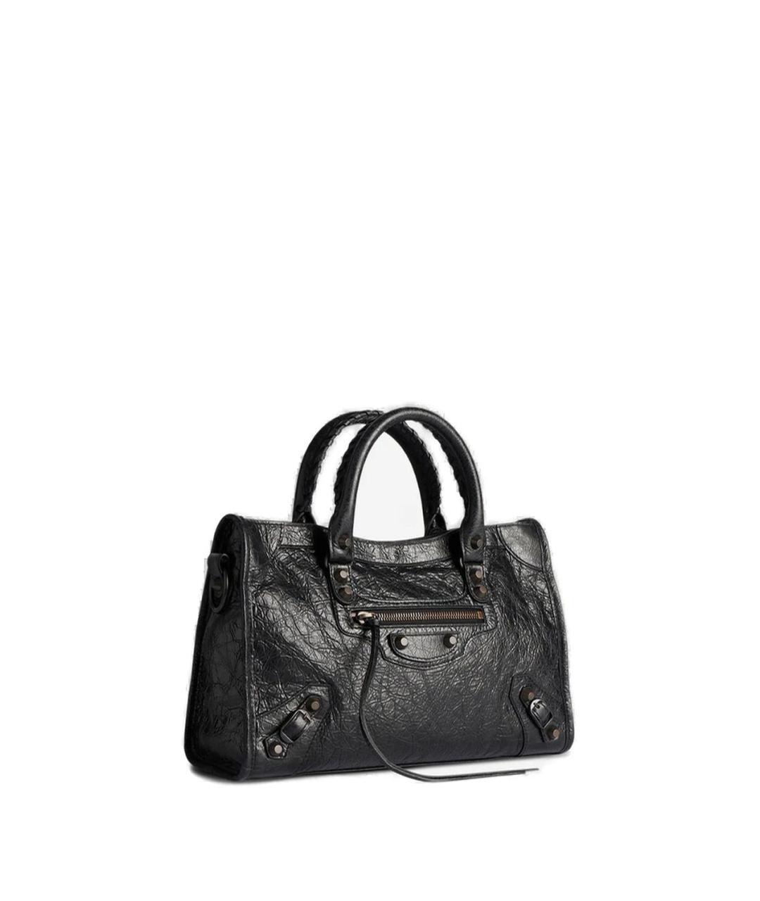 BALENCIAGA Черная кожаная сумка тоут, фото 3