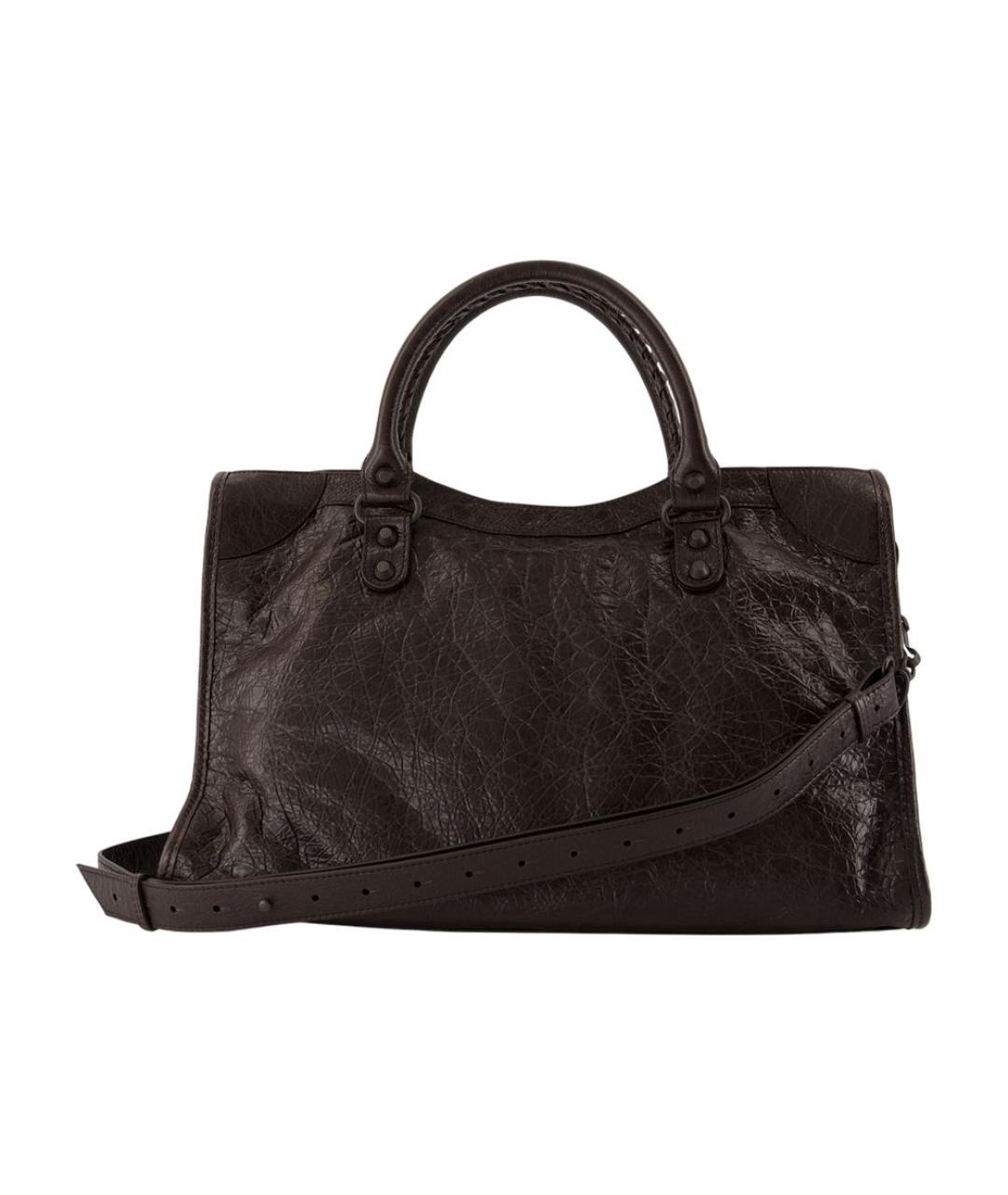 BALENCIAGA Коричневая кожаная сумка тоут, фото 3