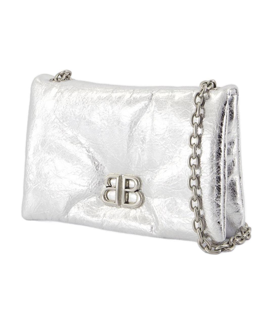 BALENCIAGA Серебряная кожаная сумка через плечо, фото 2