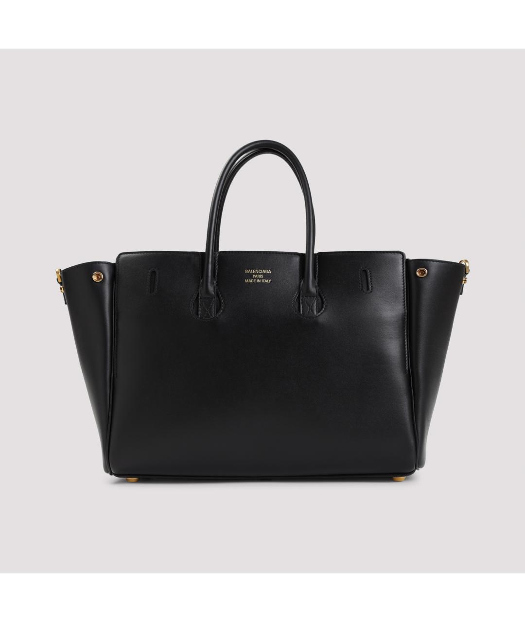 BALENCIAGA Черная кожаная сумка тоут, фото 3