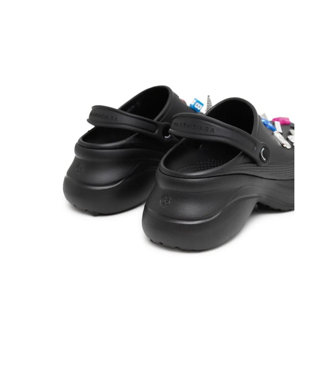 BALENCIAGA Черные резиновые сабо, фото 3