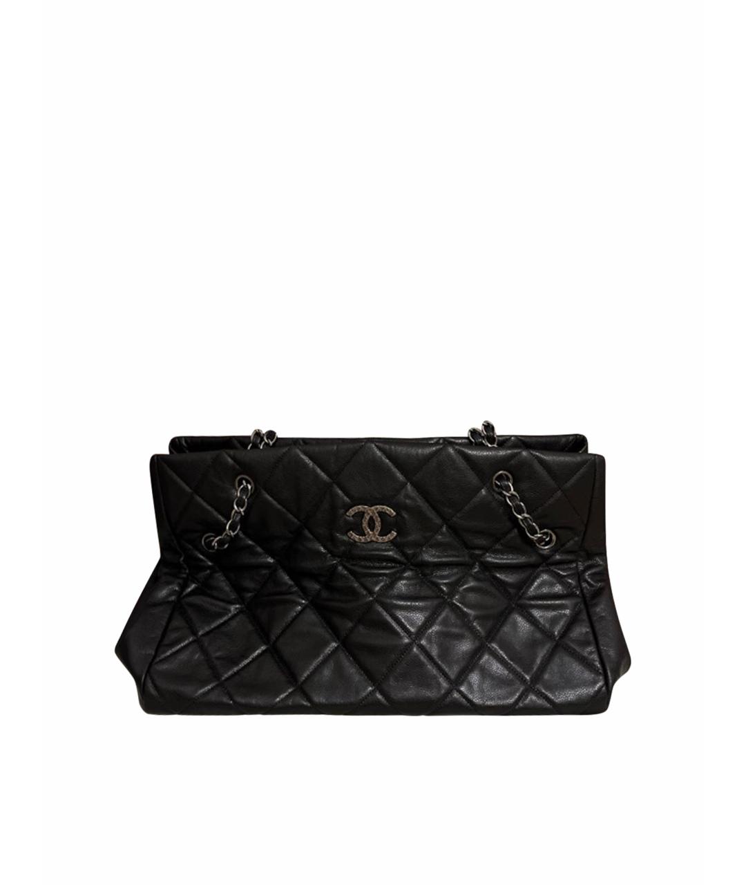 CHANEL Черная кожаная сумка тоут, фото 1