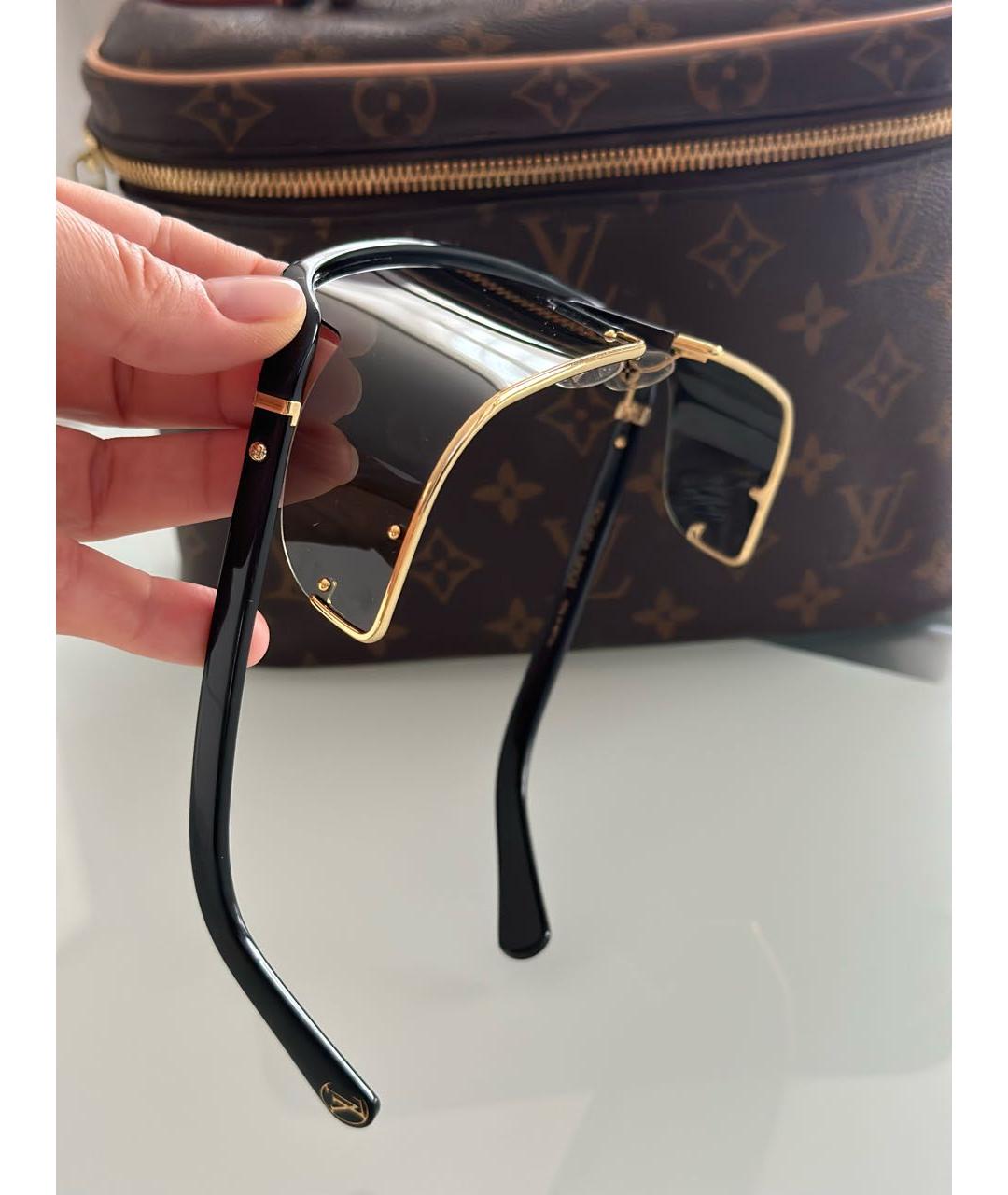 LOUIS VUITTON Антрацитовые пластиковые солнцезащитные очки, фото 3