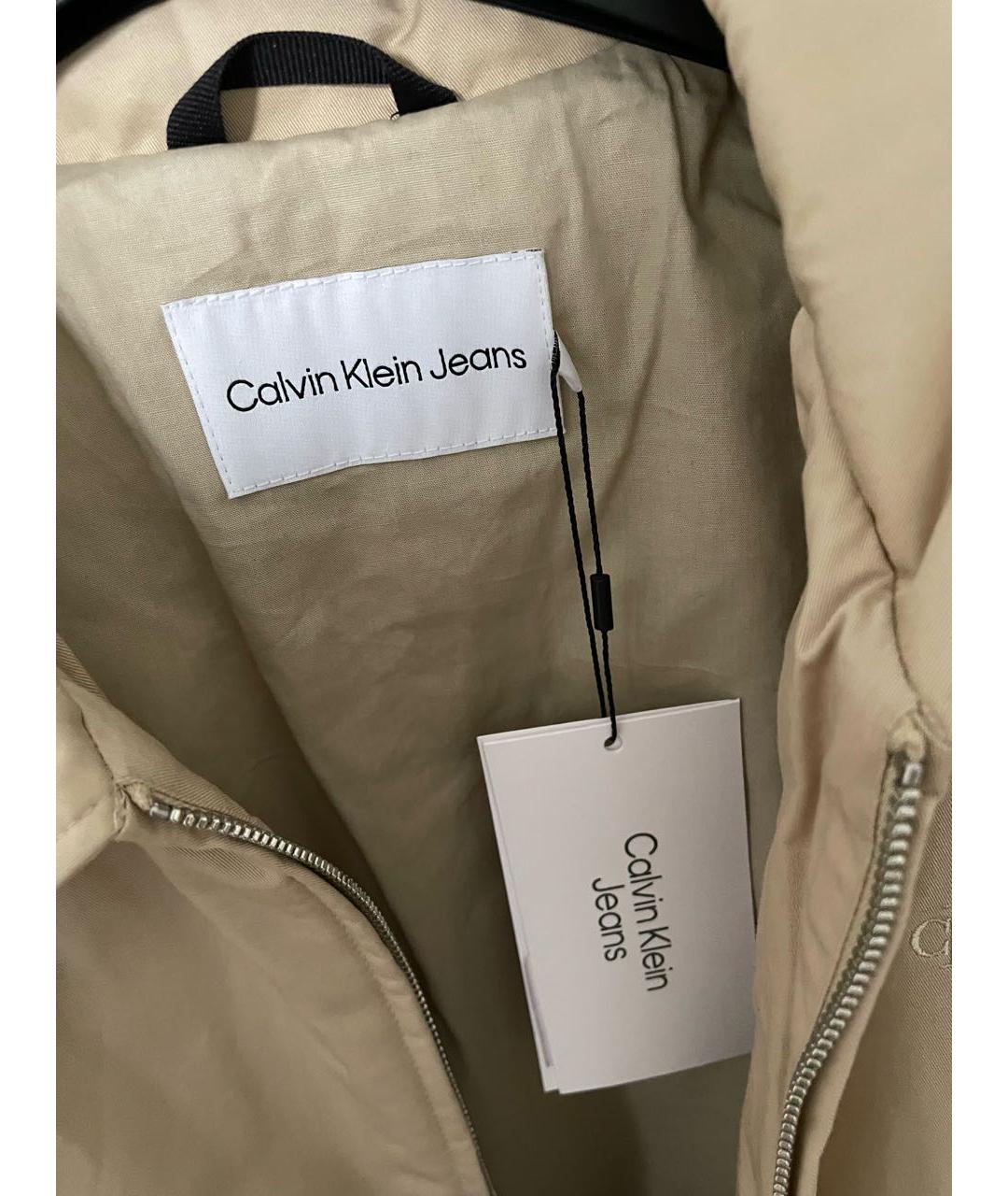 CALVIN KLEIN Бежевая хлопковая куртка, фото 4