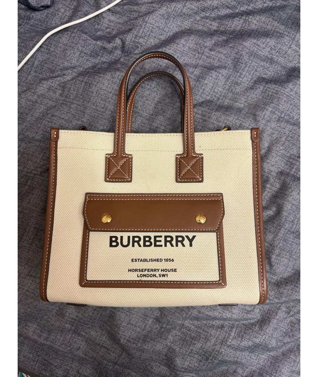 BURBERRY Бежевая сумка с короткими ручками, фото 4