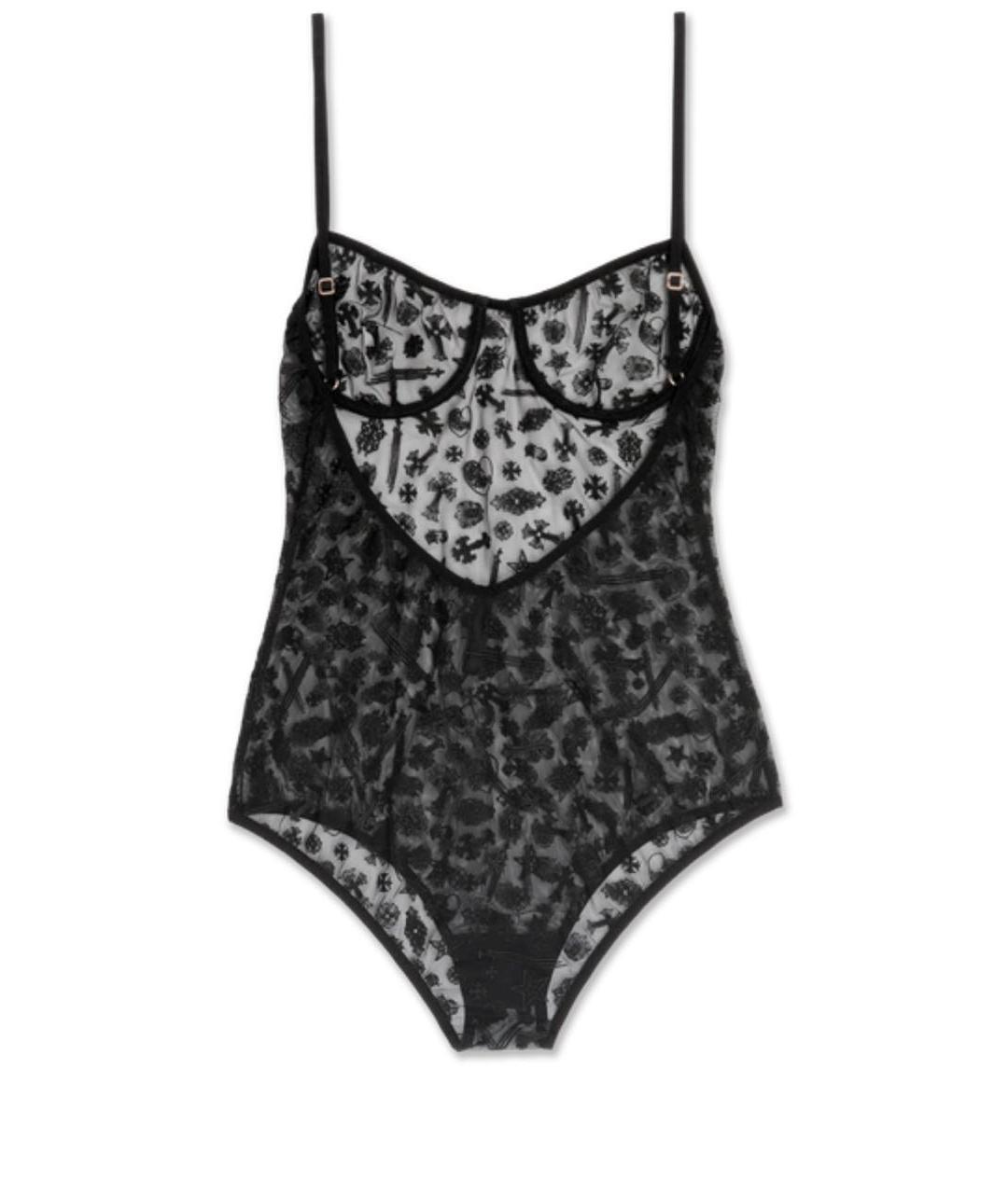 CHROME HEARTS Черное полиэстеровое боди, фото 2