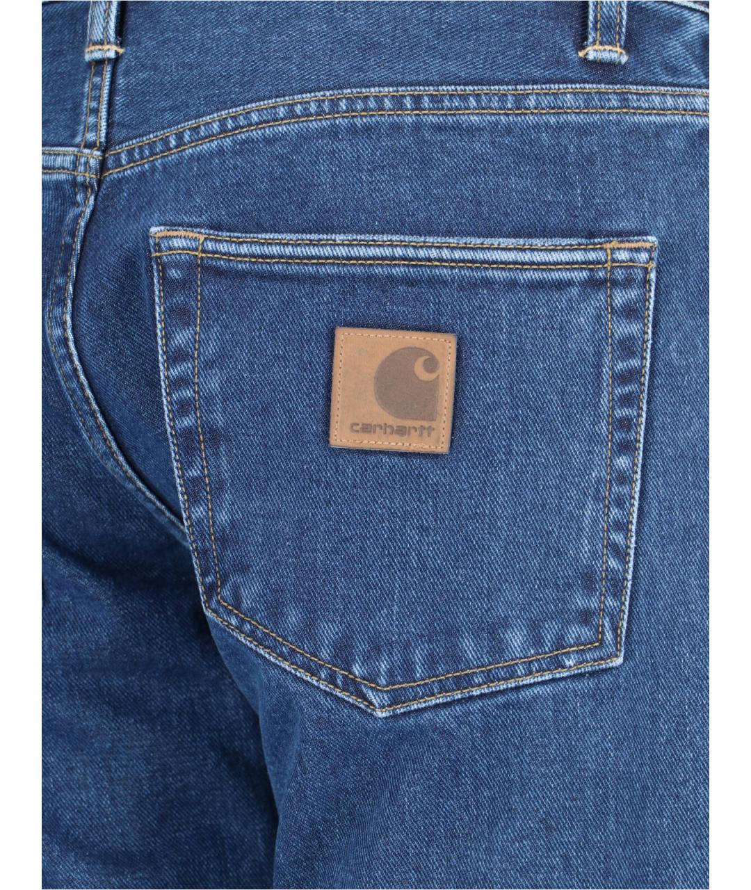 CARHARTT WIP Синие хлопковые прямые джинсы, фото 4