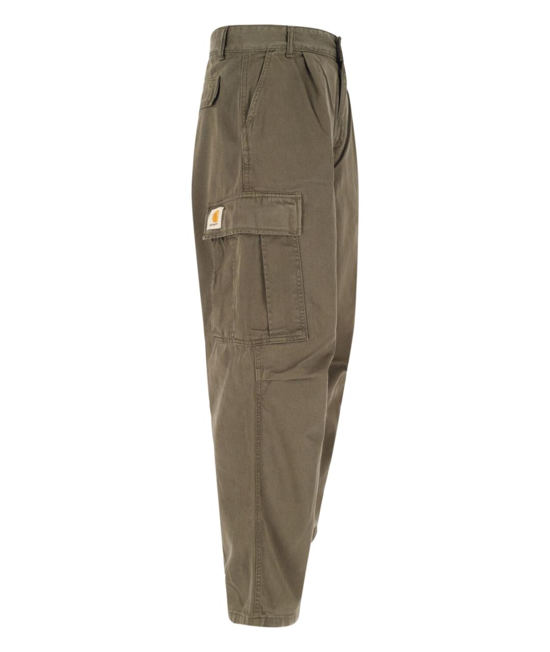 CARHARTT WIP Хаки хлопковые повседневные брюки, фото 3
