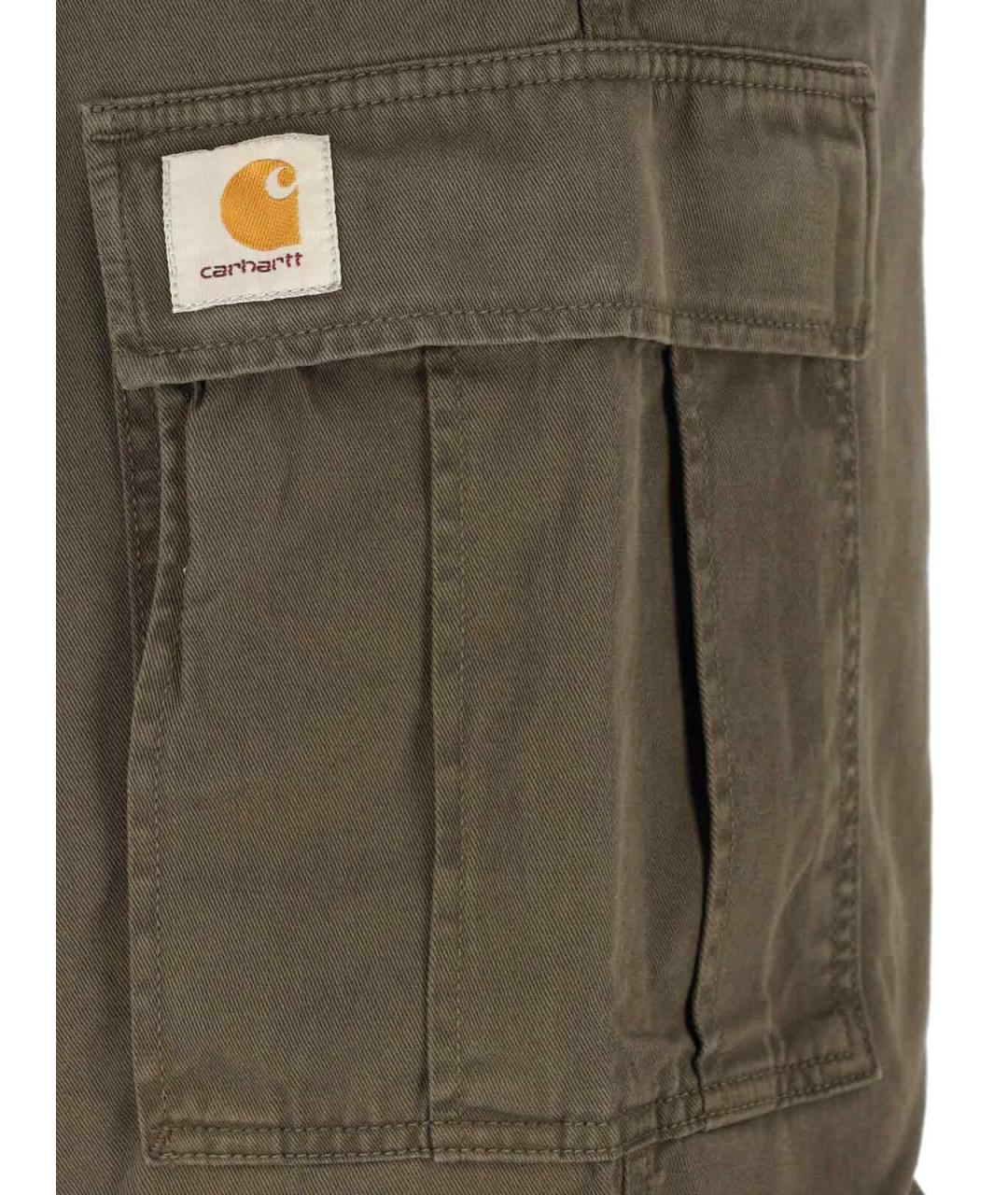 CARHARTT WIP Хаки хлопковые повседневные брюки, фото 4