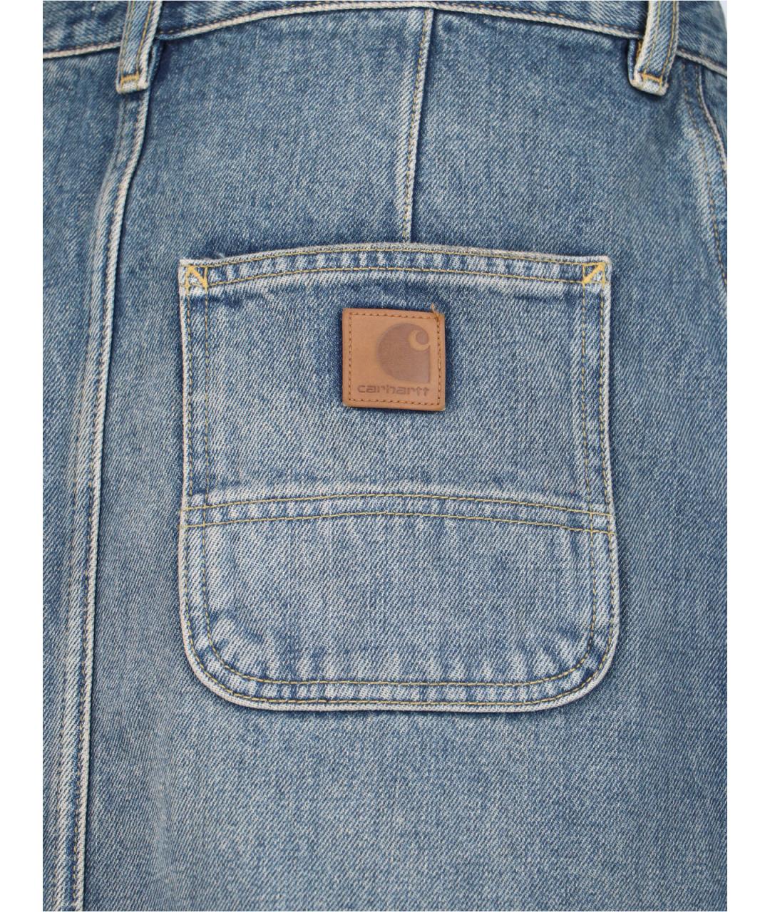 CARHARTT WIP Голубая хлопковая юбка миди, фото 4