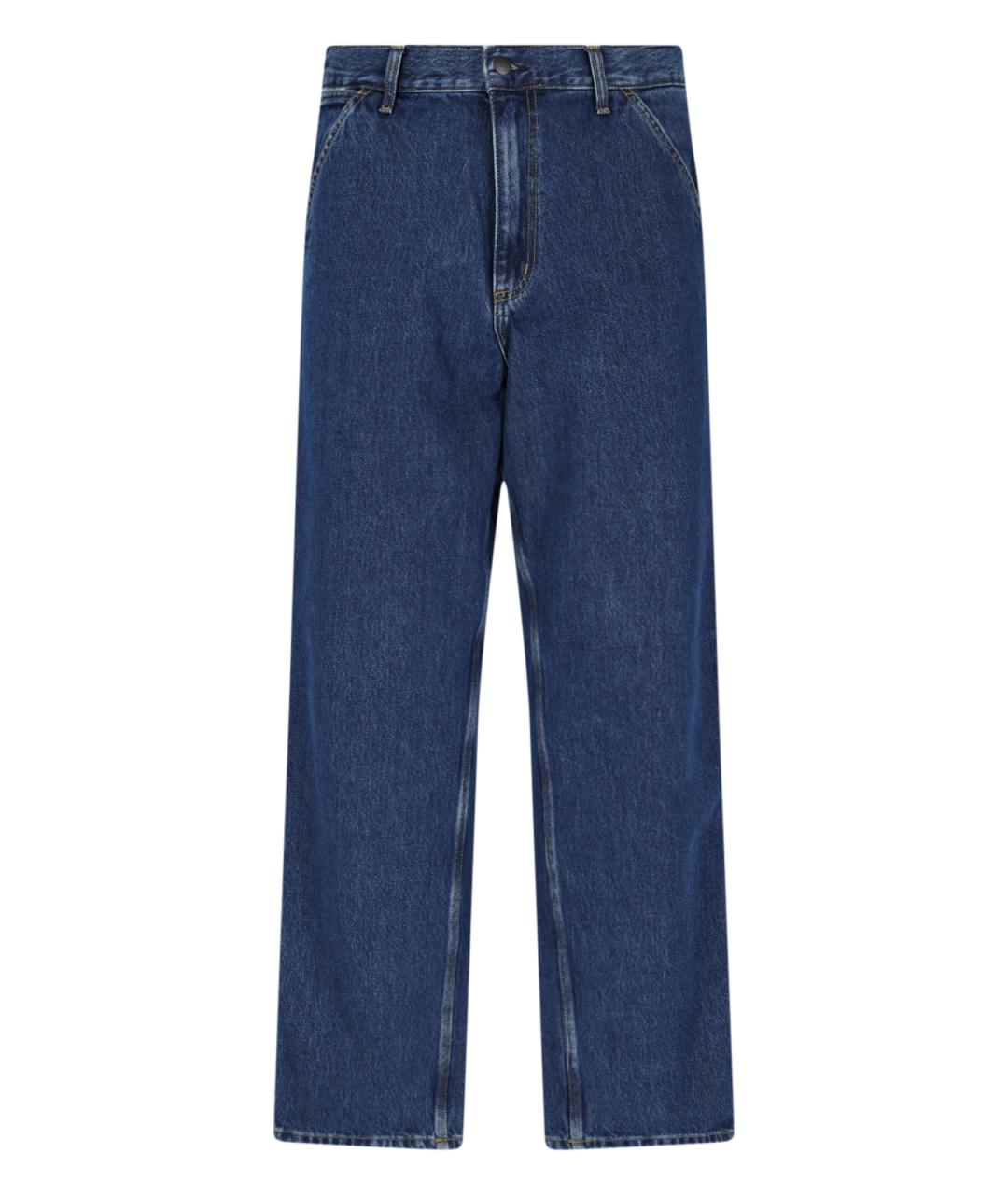 CARHARTT WIP Синие хлопковые прямые джинсы, фото 1