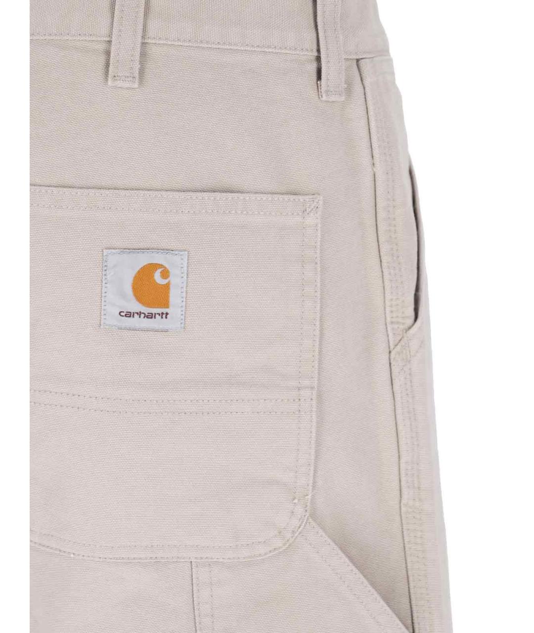 CARHARTT WIP Бежевые хлопковые повседневные брюки, фото 4