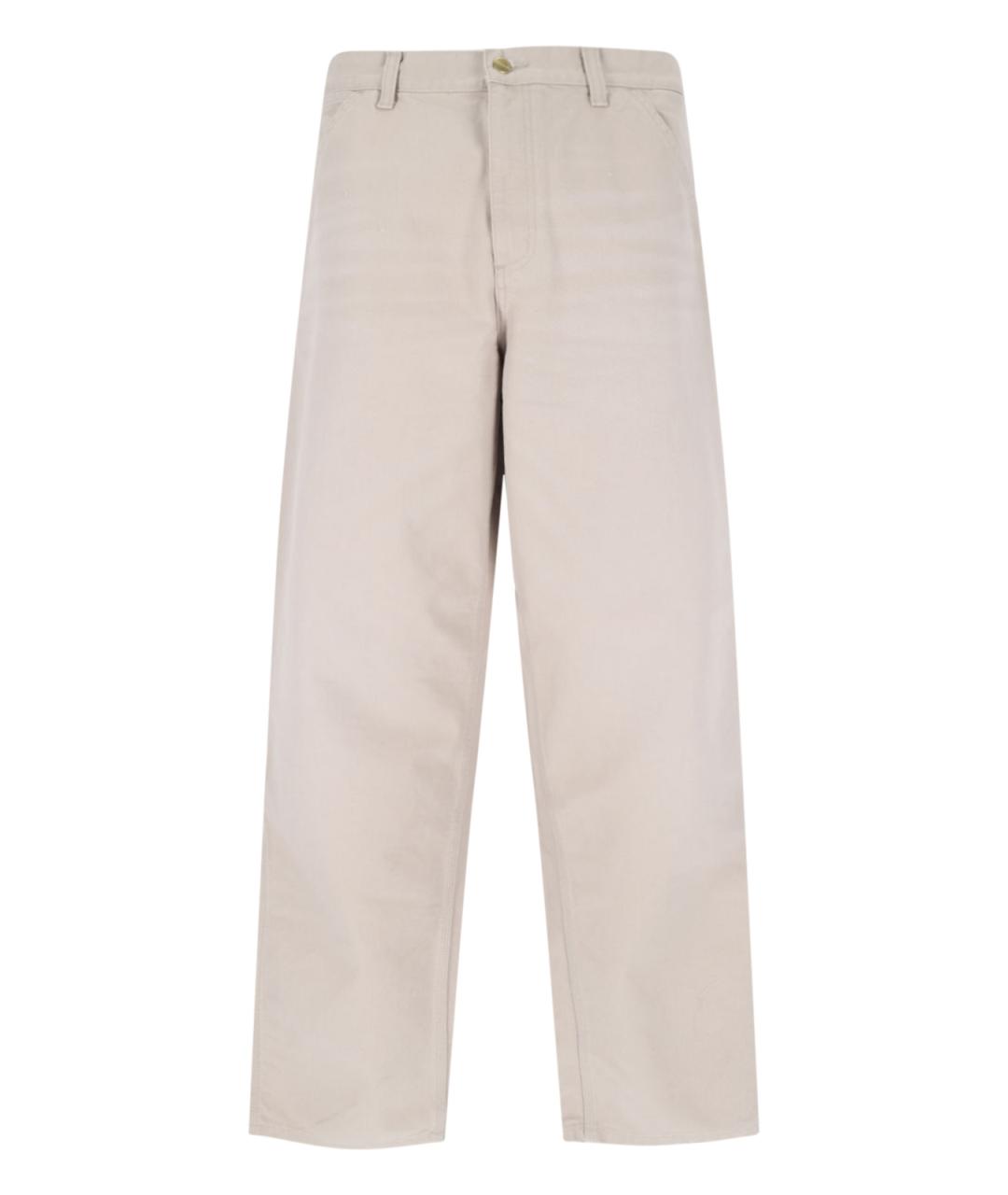 CARHARTT WIP Бежевые хлопковые повседневные брюки, фото 1