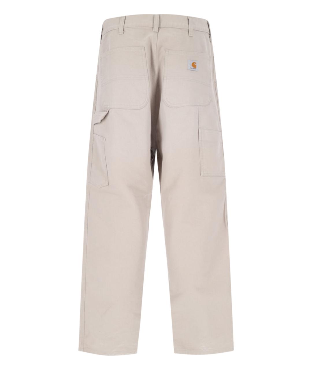 CARHARTT WIP Бежевые хлопковые повседневные брюки, фото 2