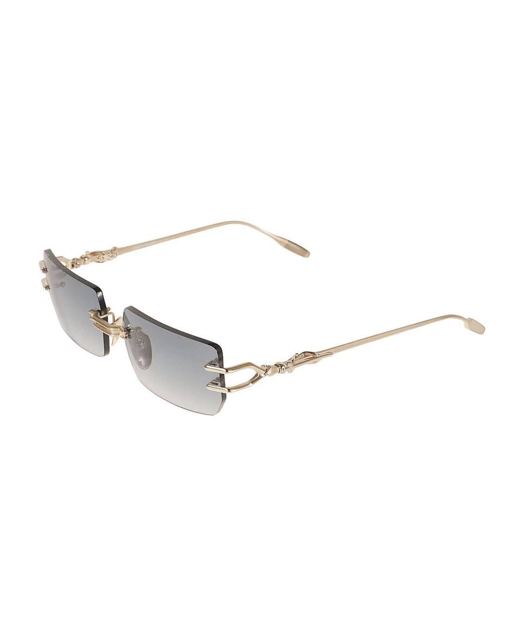 CHROME HEARTS Золотые металлические солнцезащитные очки, фото 2