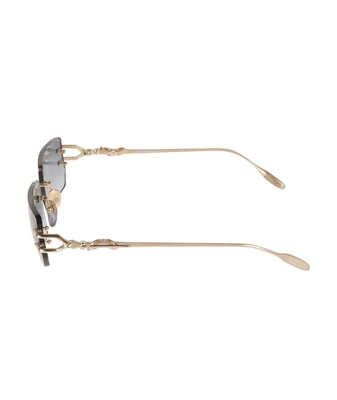 CHROME HEARTS Золотые металлические солнцезащитные очки, фото 3