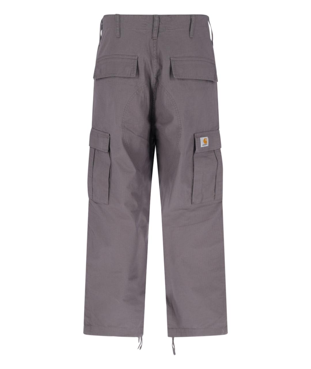 CARHARTT WIP Серые хлопковые повседневные брюки, фото 2