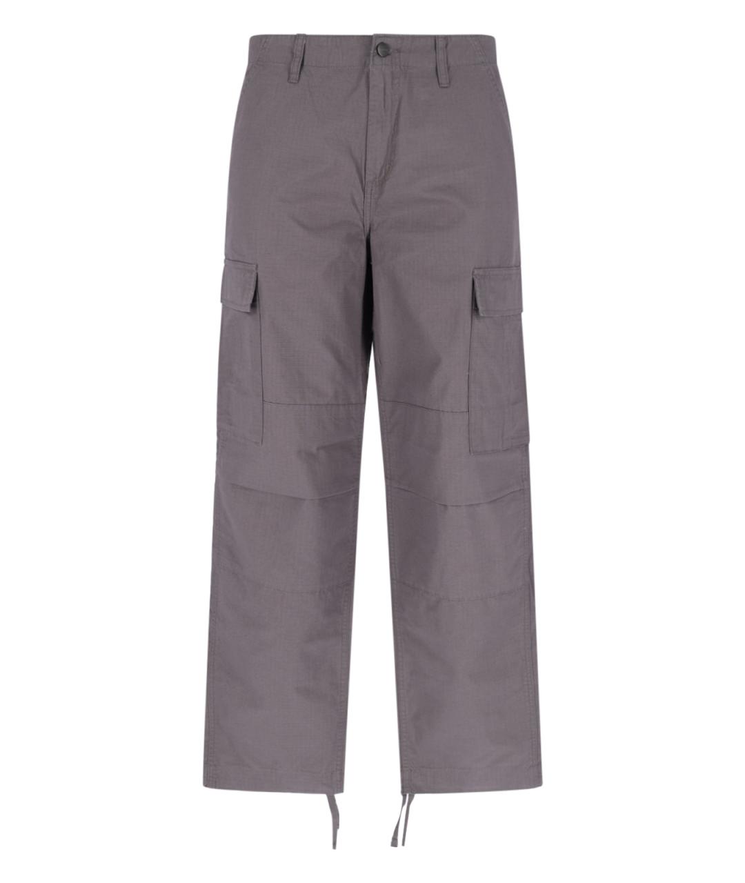 CARHARTT WIP Серые хлопковые повседневные брюки, фото 1