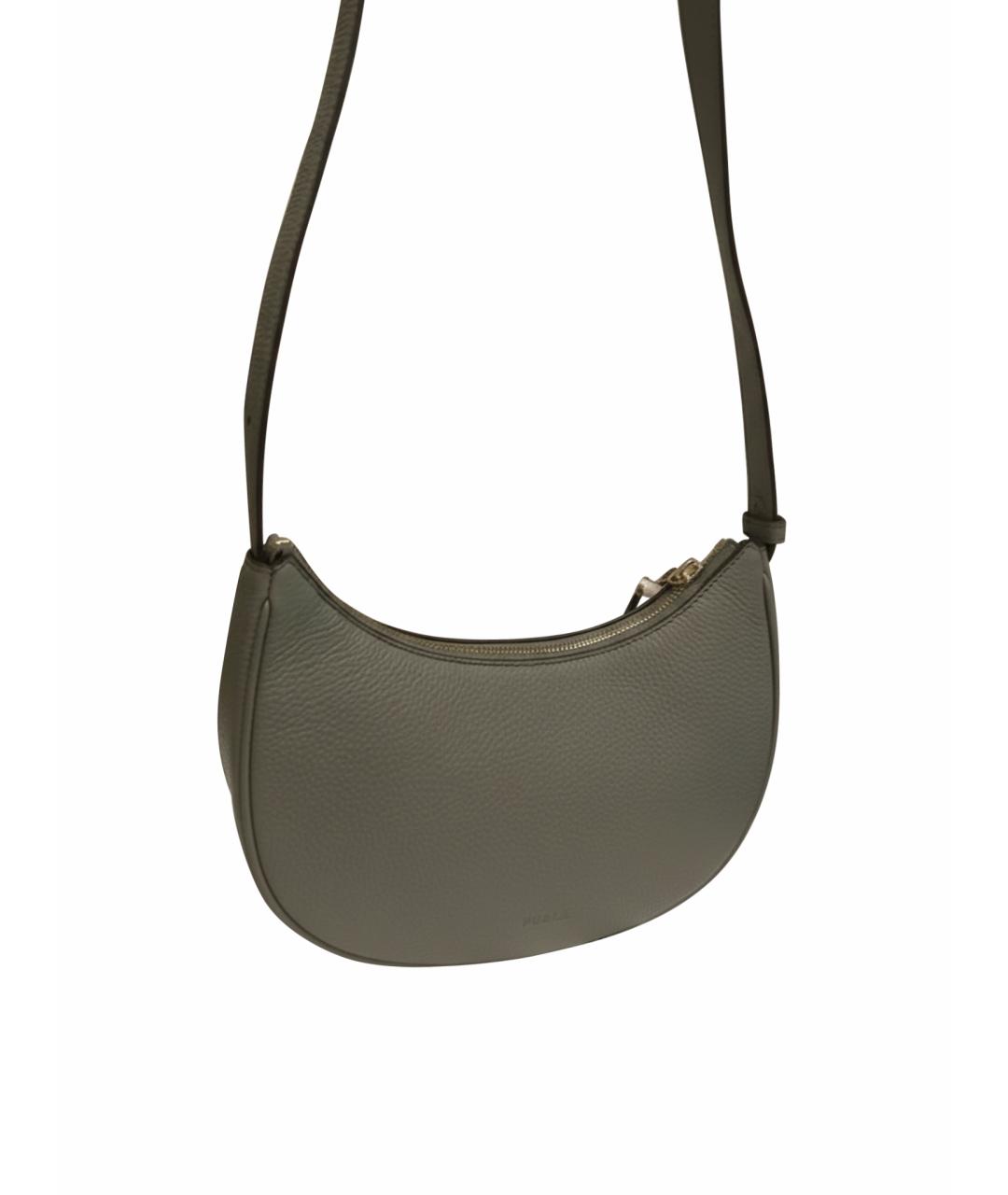 FURLA Серая кожаная сумка через плечо, фото 1