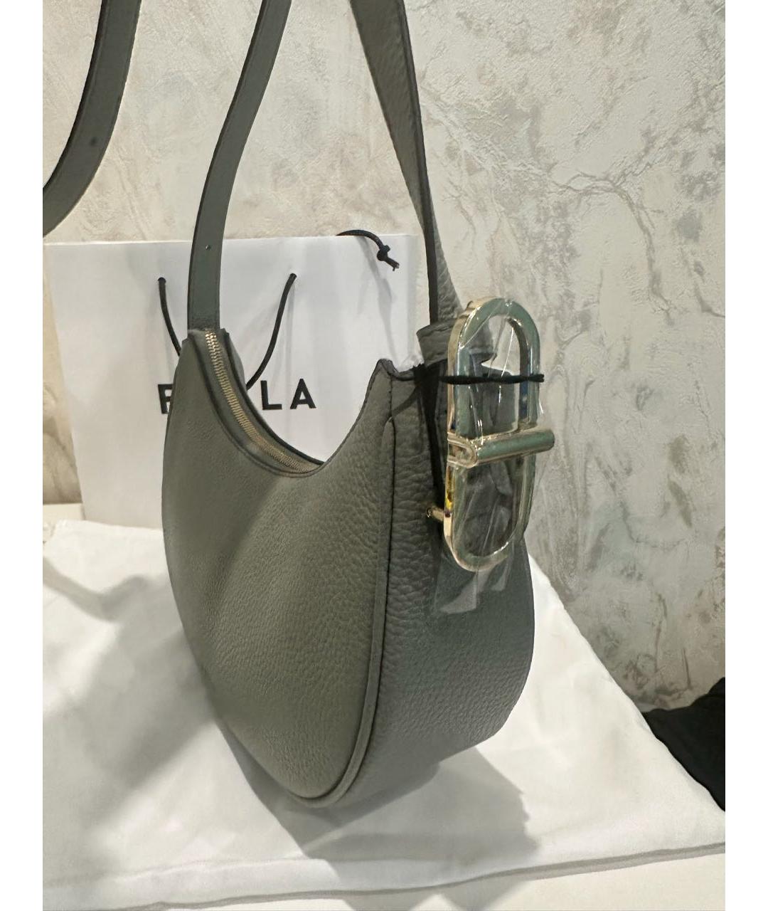 FURLA Серая кожаная сумка через плечо, фото 2