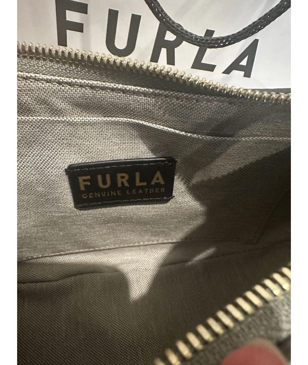 FURLA Серая кожаная сумка через плечо, фото 4