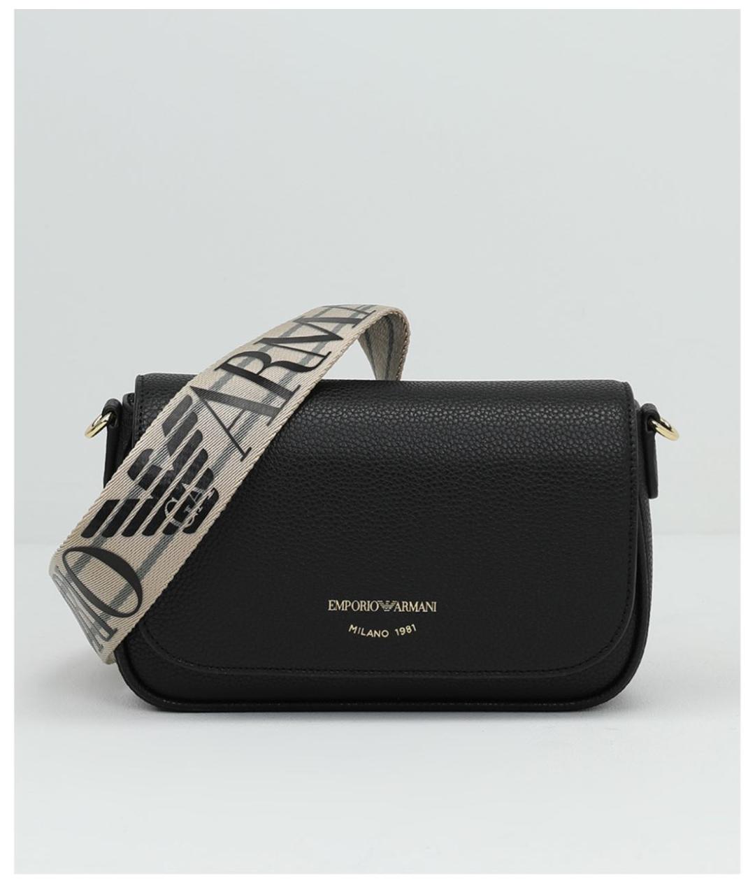 EMPORIO ARMANI Черная сумка через плечо из искусственной кожи, фото 9