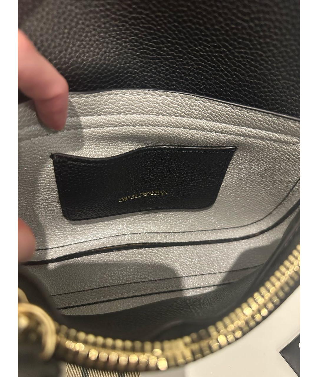 EMPORIO ARMANI Черная сумка через плечо из искусственной кожи, фото 5
