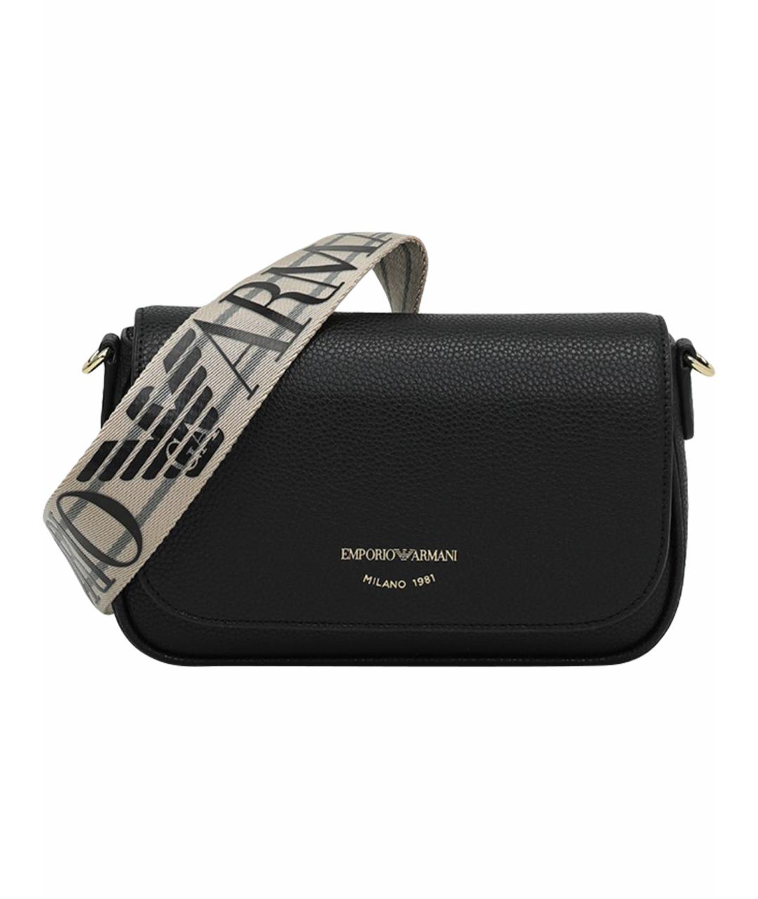 EMPORIO ARMANI Черная сумка через плечо из искусственной кожи, фото 1