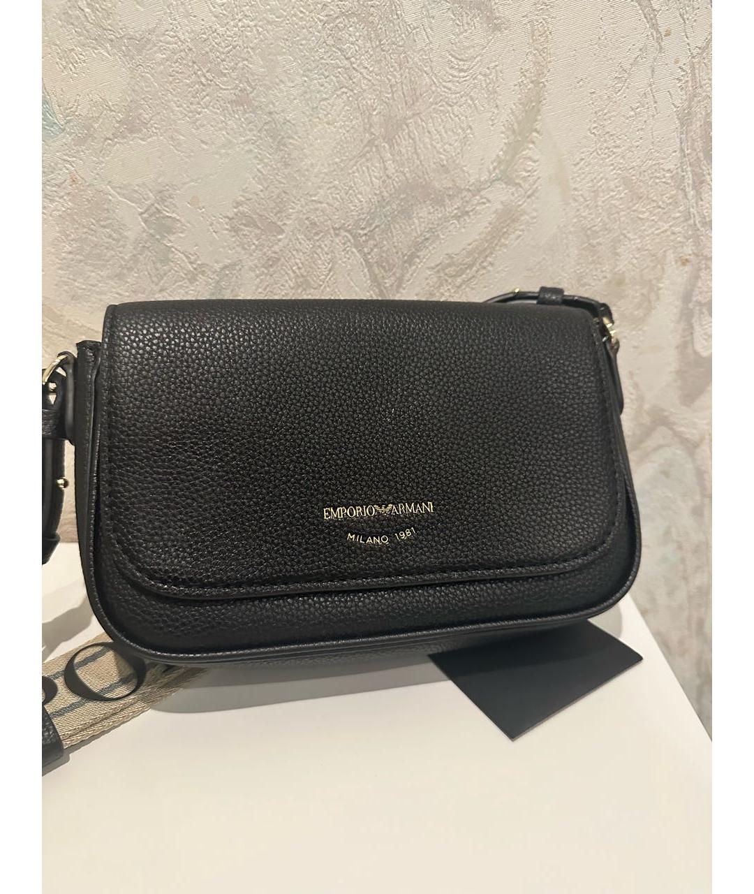 EMPORIO ARMANI Черная сумка через плечо из искусственной кожи, фото 3