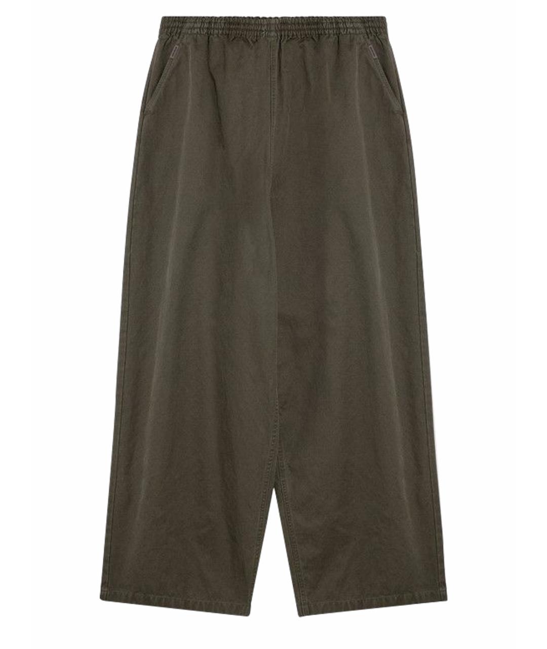 BALENCIAGA Хаки хлопковые повседневные брюки, фото 1