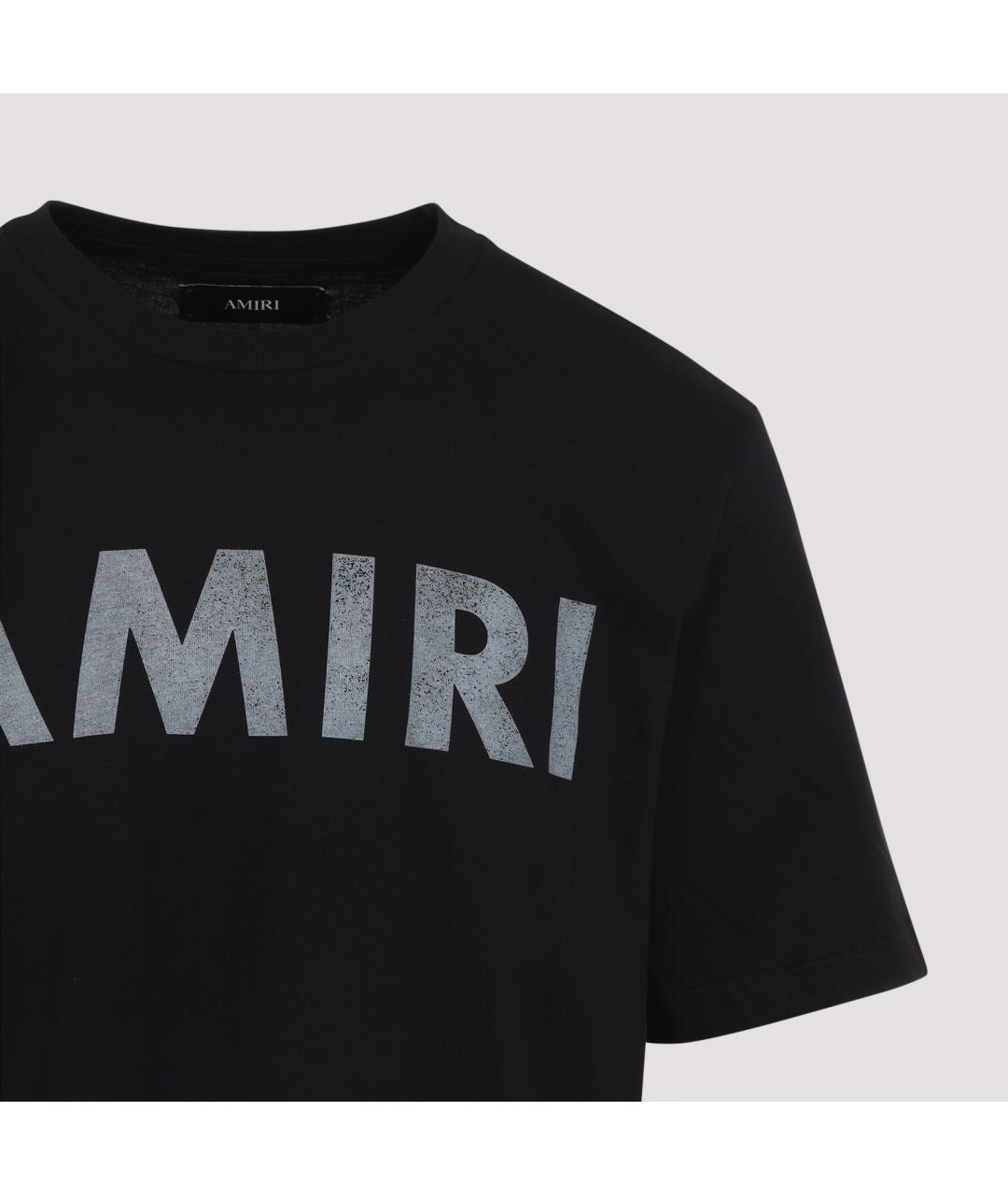 AMIRI Черная хлопковая футболка, фото 4