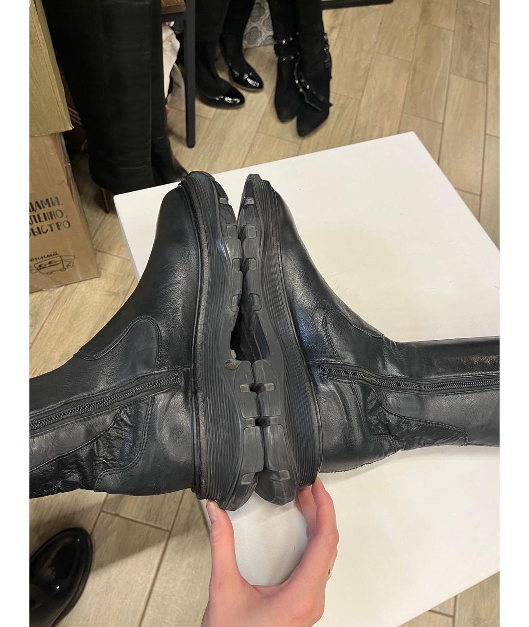 ALEXANDER MCQUEEN Черные кожаные ботфорты, фото 8