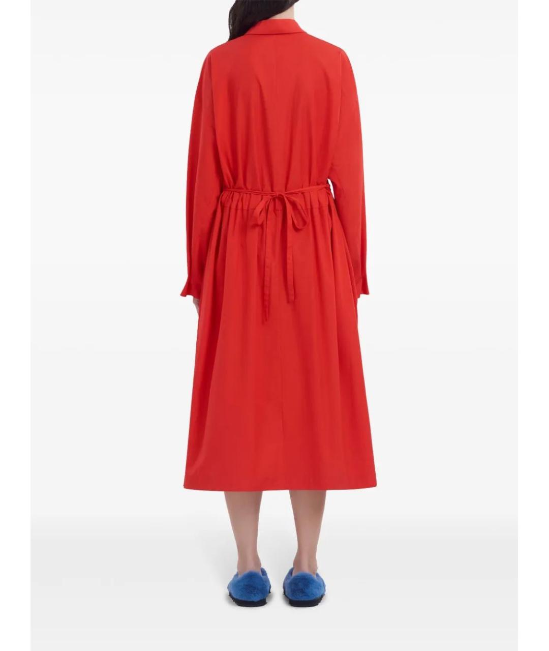 MARNI Красное хлопковое повседневное платье, фото 4