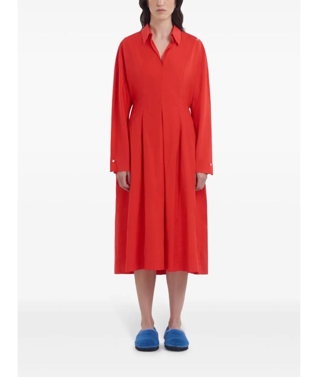 MARNI Красное хлопковое повседневное платье, фото 3