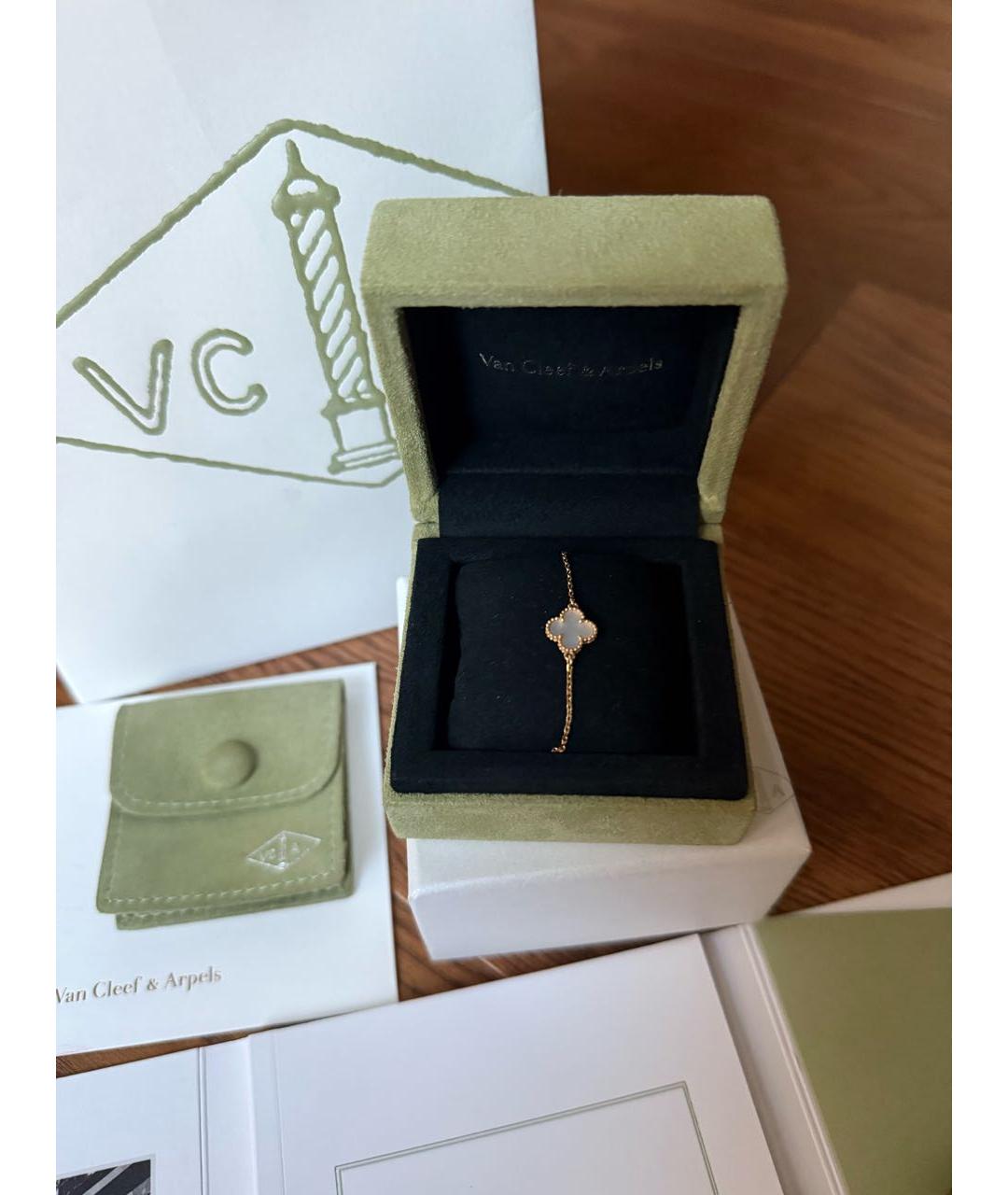 VAN CLEEF & ARPELS Белый браслет из желтого золота, фото 2
