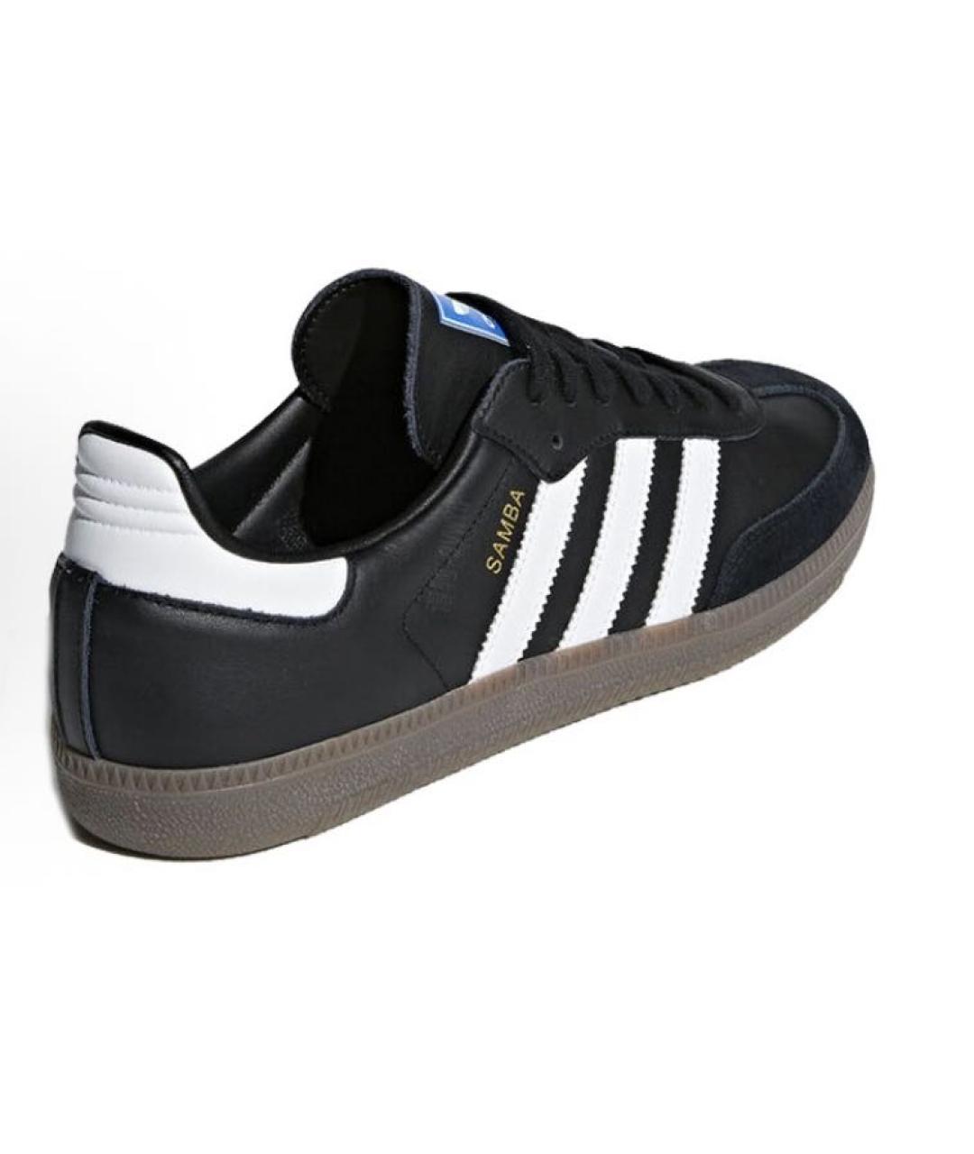 ADIDAS Черные кожаные низкие кроссовки / кеды, фото 3