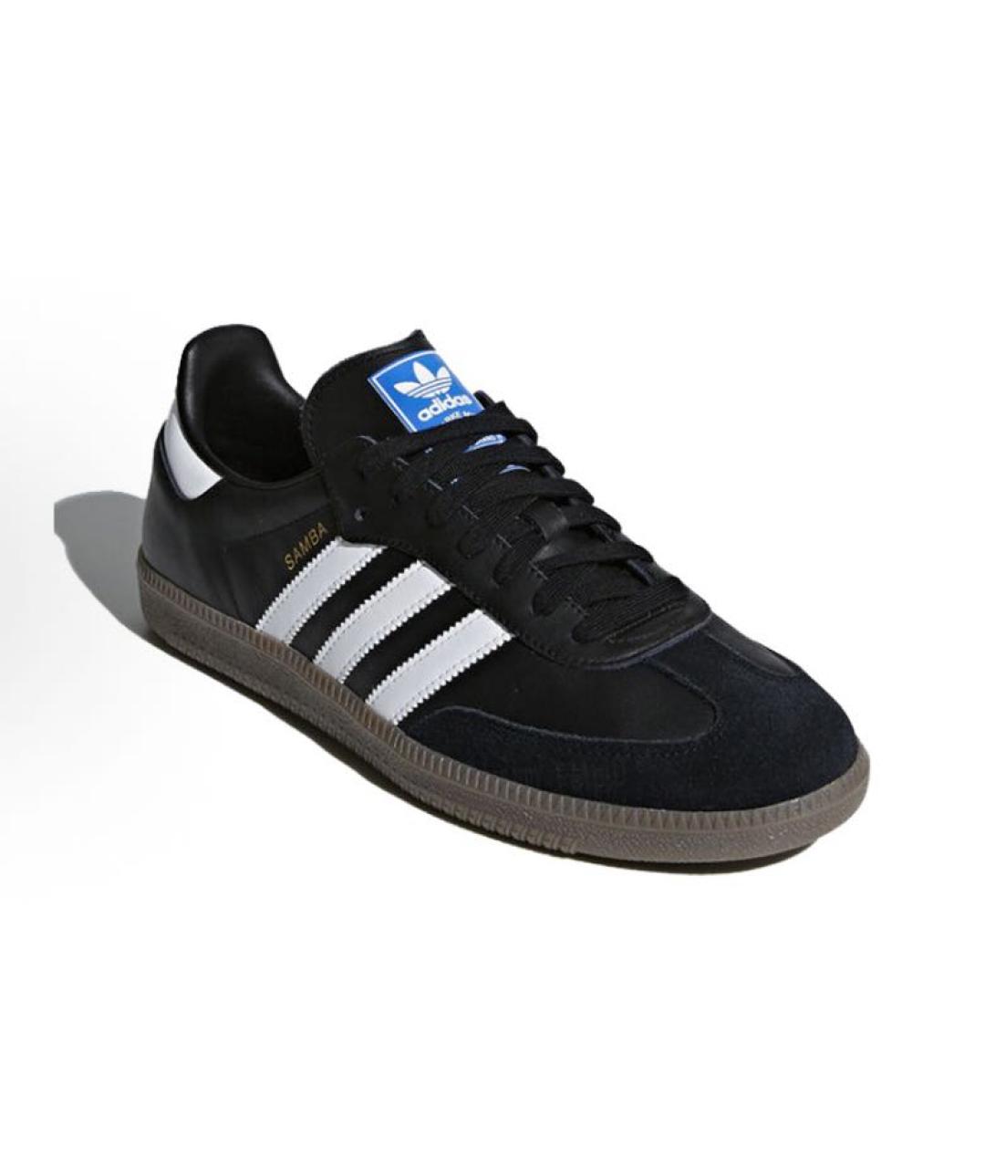 ADIDAS Черные кожаные низкие кроссовки / кеды, фото 2