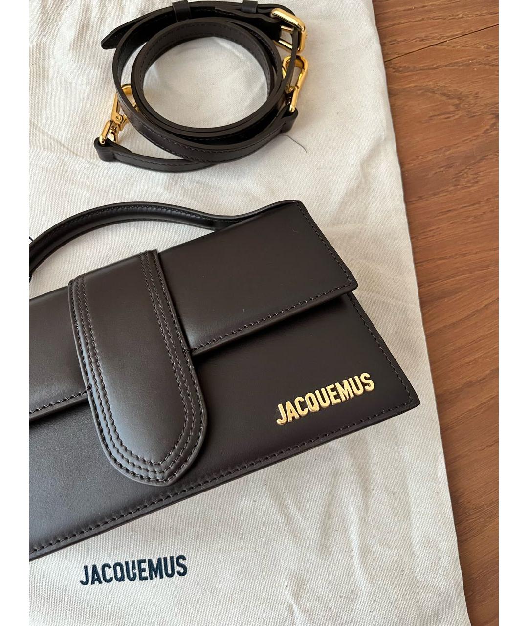 JACQUEMUS Коричневая кожаная сумка через плечо, фото 3