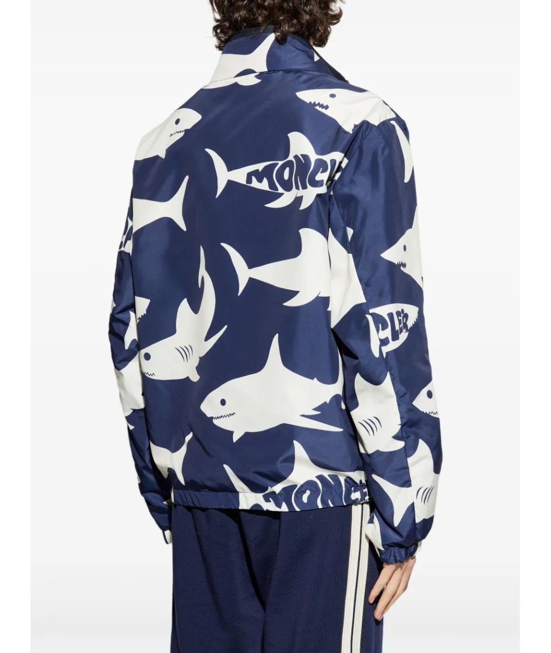 MONCLER Синяя синтетическая куртка, фото 4