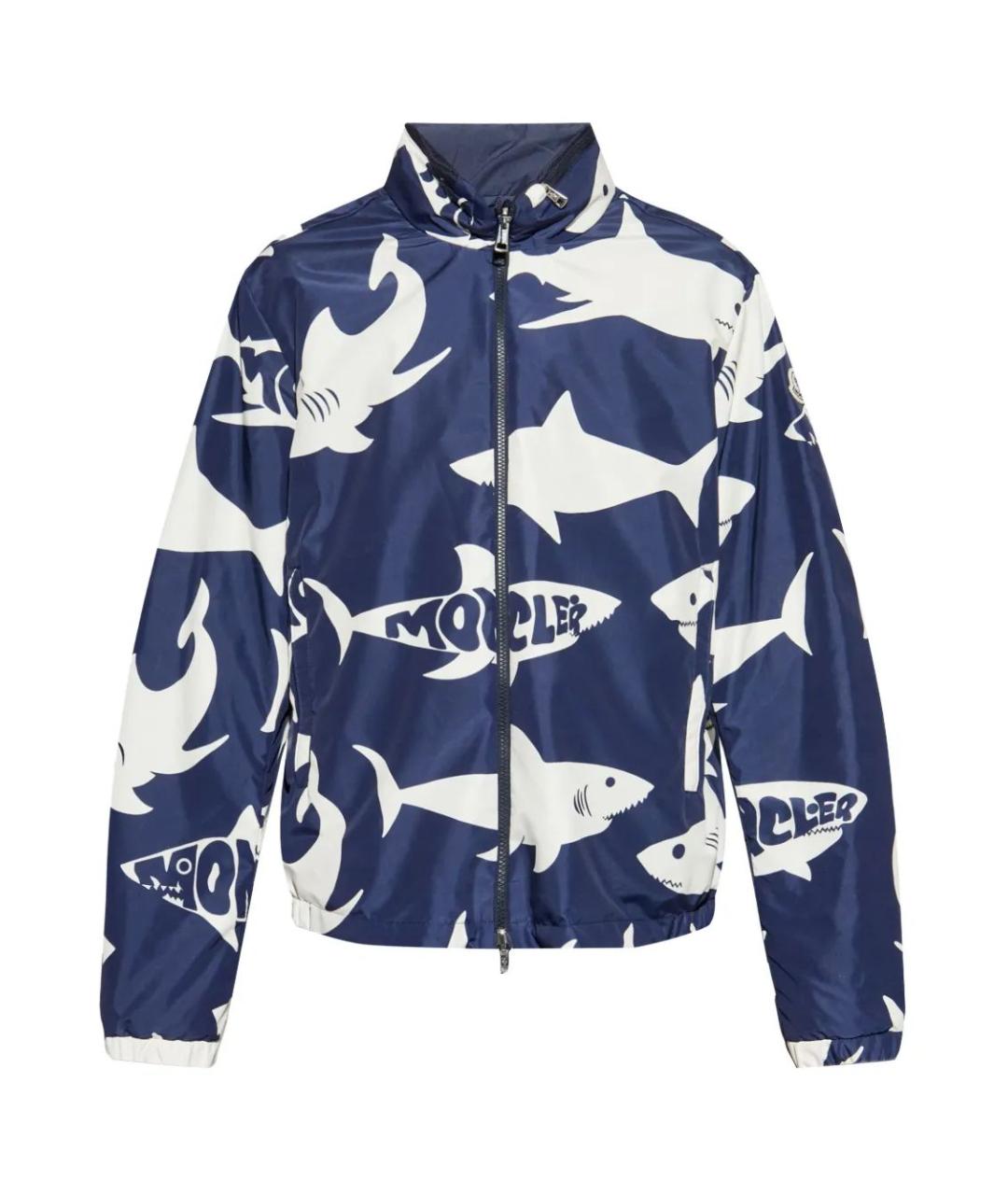 MONCLER Синяя синтетическая куртка, фото 1