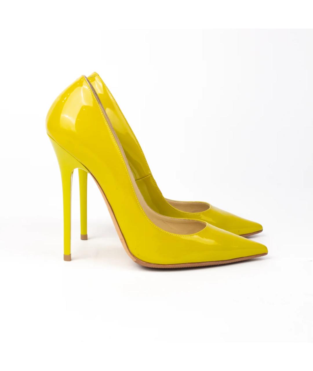 JIMMY CHOO Желтые туфли из лакированной кожи, фото 10