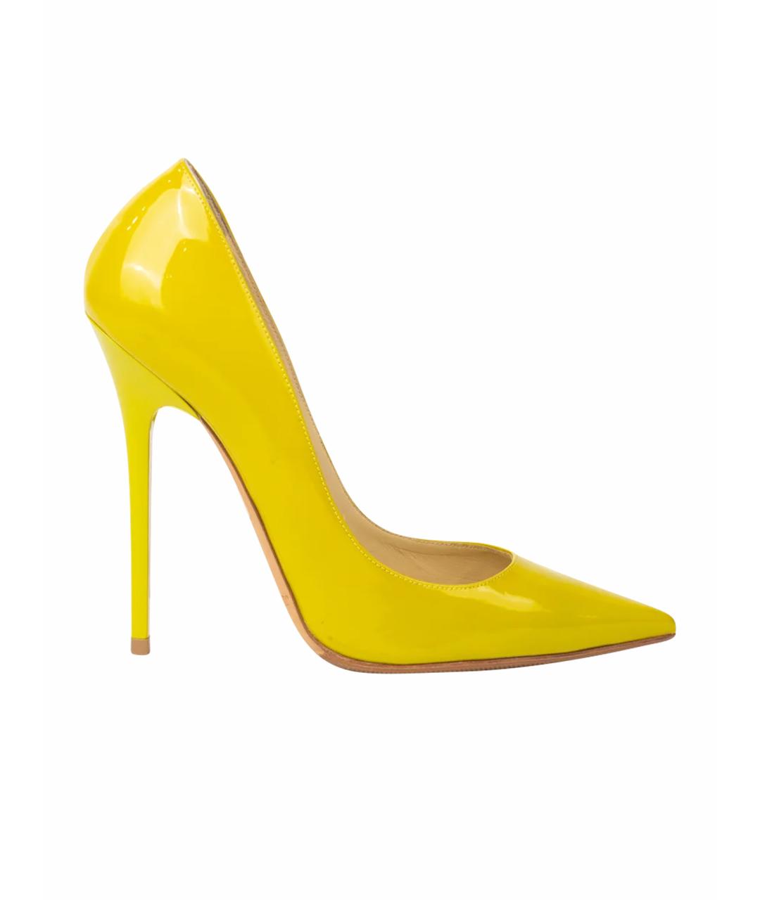 JIMMY CHOO Желтые туфли из лакированной кожи, фото 1