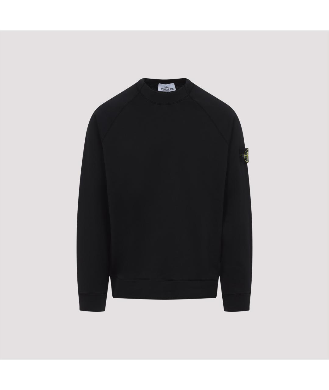 STONE ISLAND Черный хлопковый джемпер / свитер, фото 2