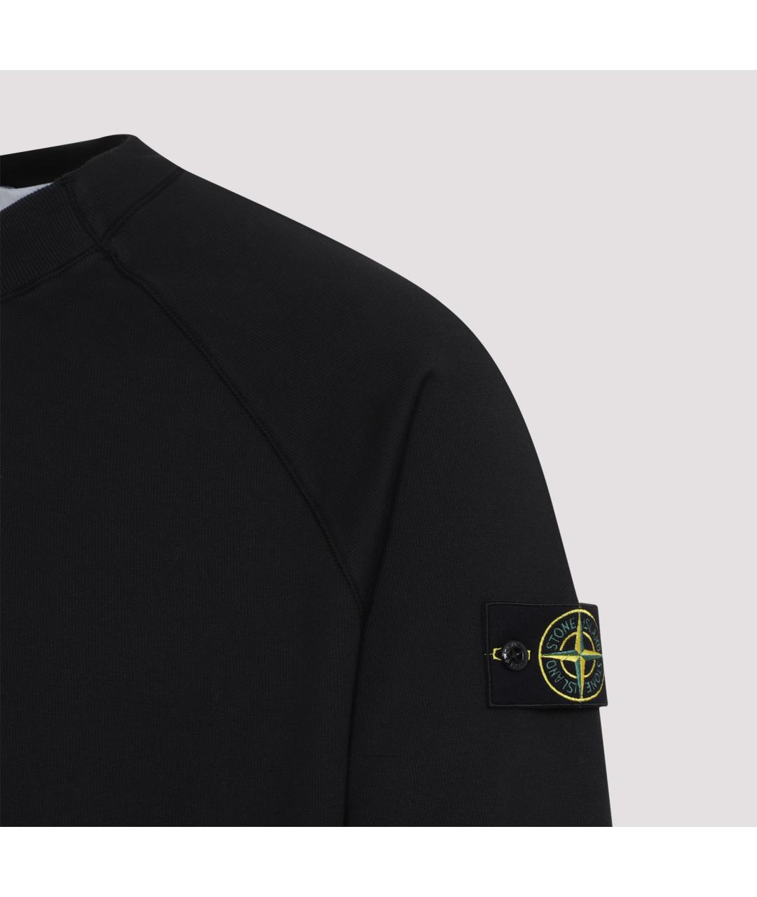 STONE ISLAND Черный хлопковый джемпер / свитер, фото 5