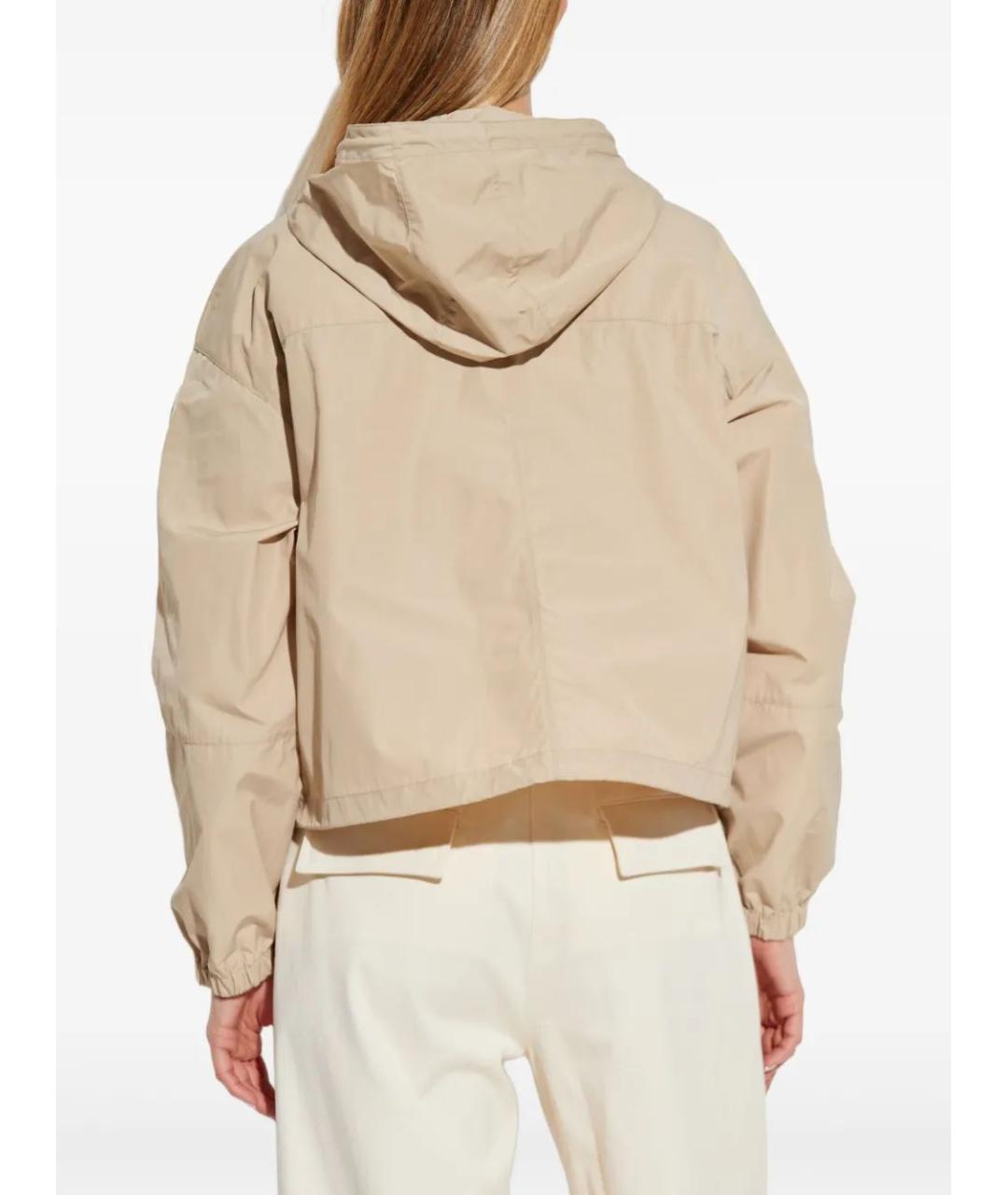 MONCLER Бежевая синтетическая куртка, фото 4