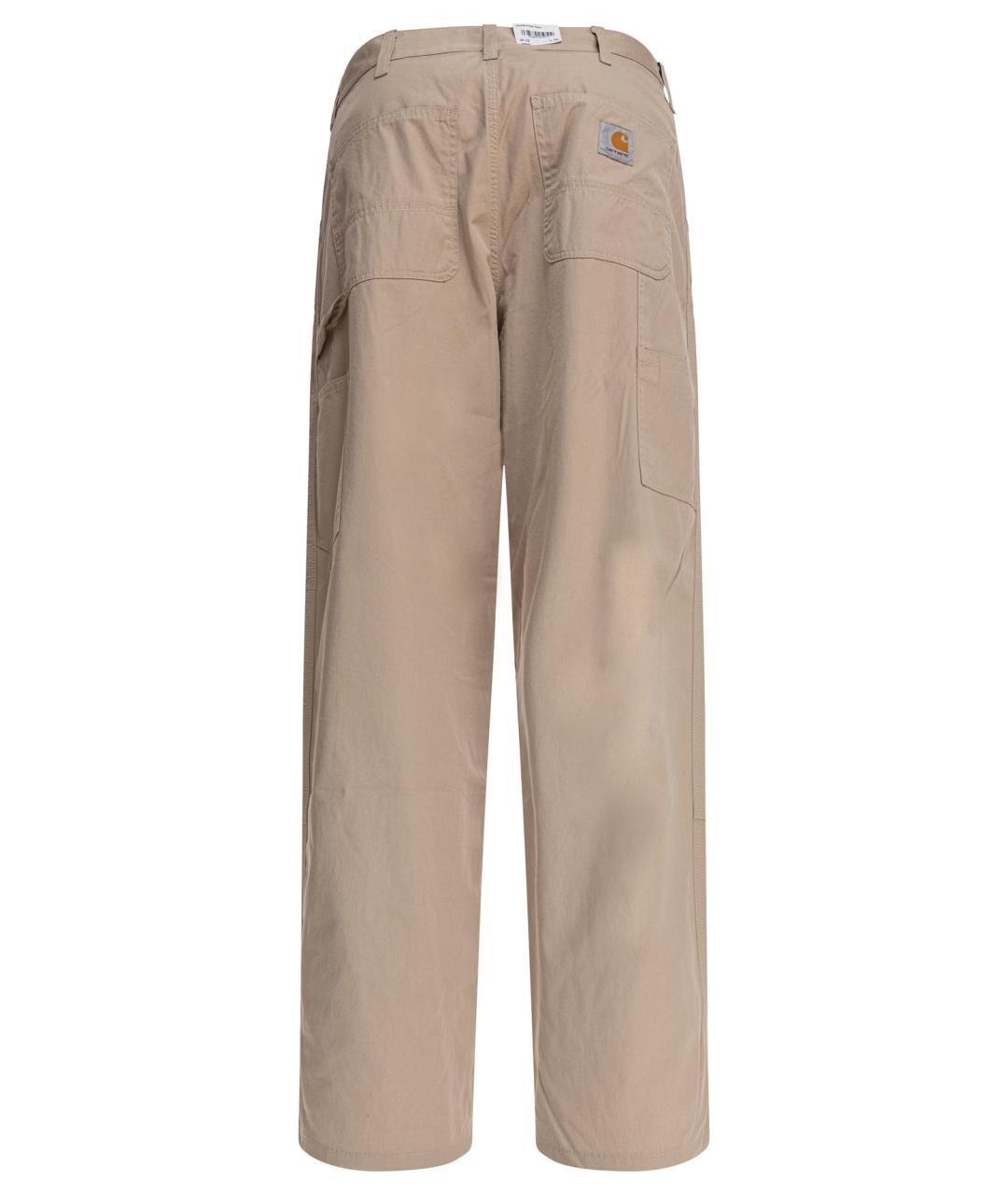CARHARTT WIP Бежевые хлопковые повседневные брюки, фото 2